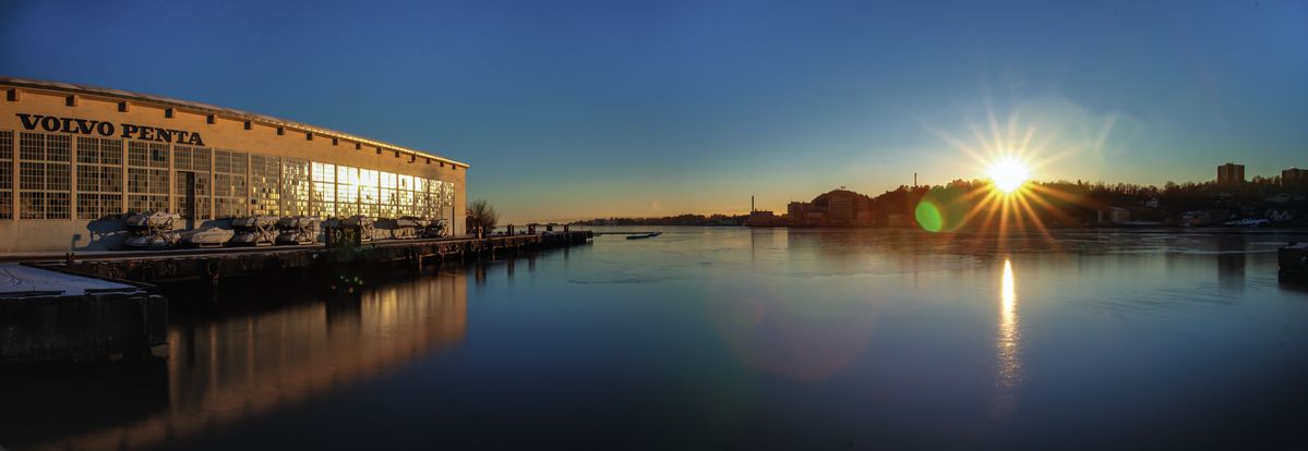 Winterscape taken in Sandefjord South Norway. Panorama combination of 3 pictures